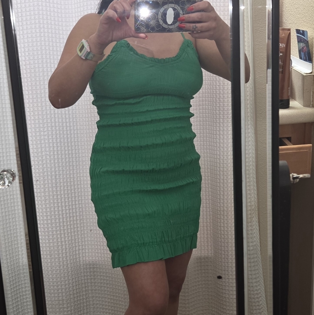 H&M Green Mini Dress